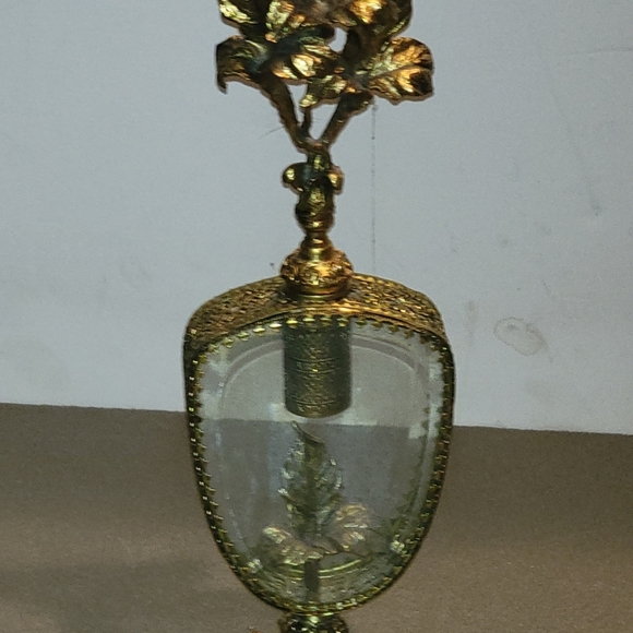 VINTAGE REAR GOLD FILIGREE 11" PERFUME BOTTLE - Picture 6 of 11